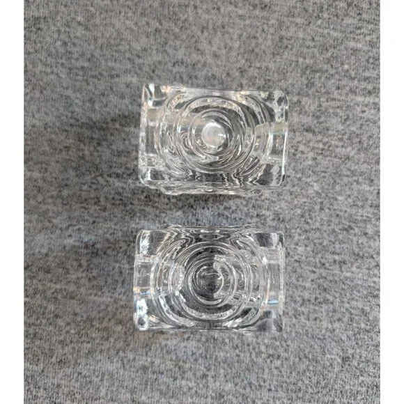 Pair of Riihimäki / Riihimäen "Rengas" Reversible Glass Candle Holders - Picture 4 of 7
